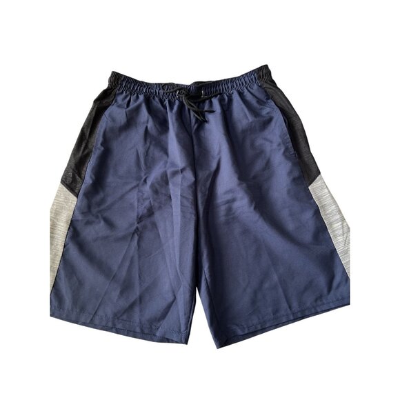 Game Time Mens Navy/Black/Gray Swim Trunks With Drawstring Waist L - Picture 1 of 7